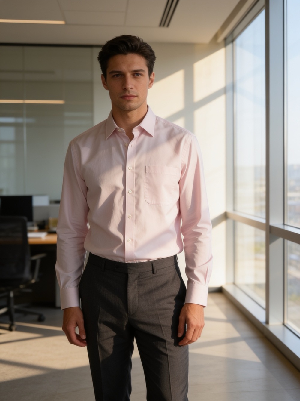 Nordstrom Light Pink Button-Front Dress Shirt